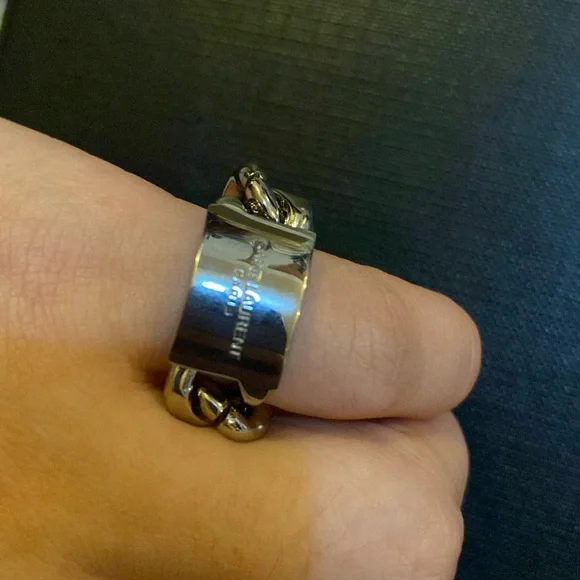 Saint Laurent Chain ID Plaque Ring in Metal Silver size 5 - Picture 7 of 8